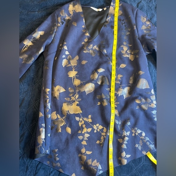 Soft Surroundings Navy Blue Metallic Blazer Cardigan Size Large - Picture 6 of 6